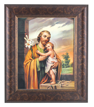 St. Joseph In Art Deco Frame 10.25X12.25" 8X10 Print