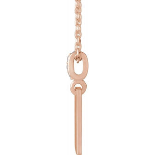14K Rose .02 CTW Natural Diamond Faith Over Fear 16-18" Necklace
