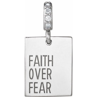 Platinum .02 CTW Natural Diamond Faith Over Fear Pendant