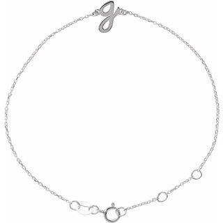 Sterling Silver Initial G 6 1/2-7 1/2" Bracelet
