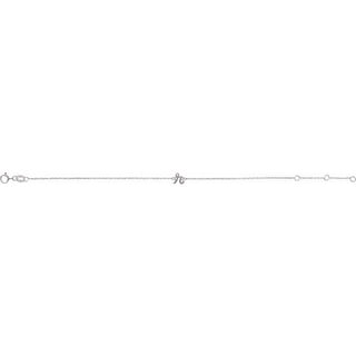 14K White Initial R 6 1/2-7 1/2" Bracelet
