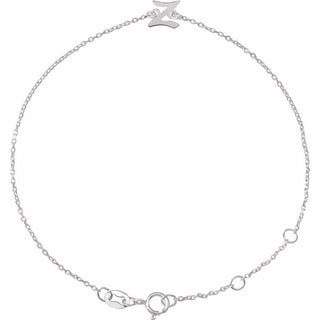 14K White Initial Z 6 1/2-7 1/2" Bracelet
