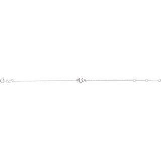 Platinum Initial V 6 1/2-7 1/2" Bracelet