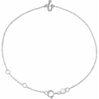 Sterling Silver Initial I 6 1/2-7 1/2" Bracelet