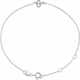 14K White Initial O 6 1/2-7 1/2" Bracelet