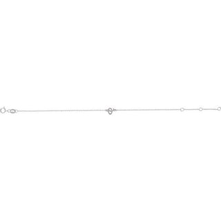 14K White Initial O 6 1/2-7 1/2" Bracelet