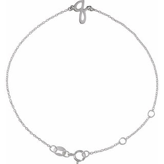 Platinum Initial Q 6 1/2-7 1/2" Bracelet