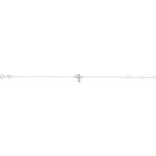 14K White Initial Q 6 1/2-7 1/2" Bracelet