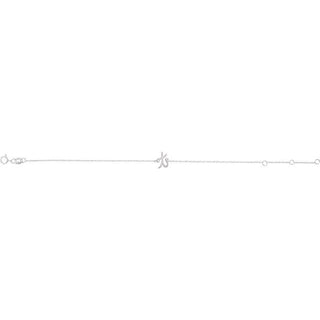 14K White Initial T 6 1/2-7 1/2" Bracelet