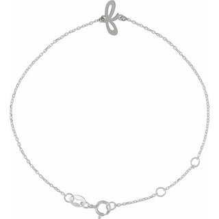 Platinum Initial F 6 1/2-7 1/2" Bracelet