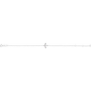 Platinum Initial F 6 1/2-7 1/2" Bracelet
