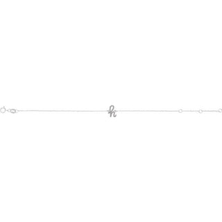 14K White Initial H 6 1/2-7 1/2" Bracelet