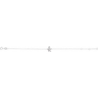 14K White Initial K 6 1/2-7 1/2" Bracelet