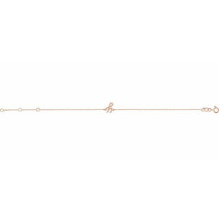 14K Rose Initial Y 6 1/2-7 1/2" Bracelet