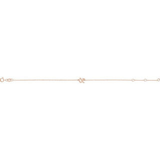 14K Rose Initial X 6 1/2-7 1/2" Bracelet