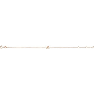 14K Rose Initial Z 6 1/2-7 1/2" Bracelet