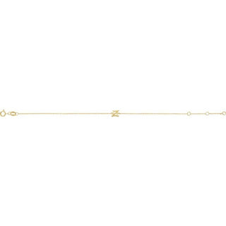 14K Yellow Initial Z 6 1/2-7 1/2" Bracelet