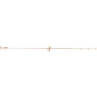 14K Rose Initial J 6 1/2-7 1/2" Bracelet