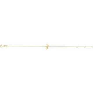 14K Yellow Initial J 6 1/2-7 1/2" Bracelet