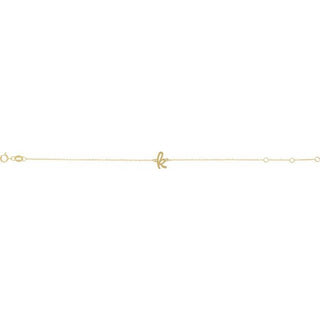 14K Yellow Initial K 6 1/2-7 1/2" Bracelet
