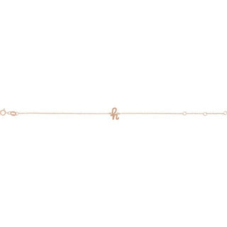 14K Rose Initial H 6 1/2-7 1/2" Bracelet