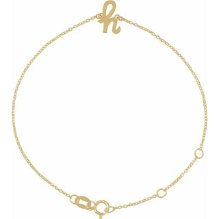 14K Yellow Initial H 6 1/2-7 1/2" Bracelet