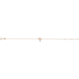 14K Rose Initial Q 6 1/2-7 1/2" Bracelet