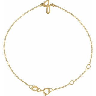 14K Yellow Initial Q 6 1/2-7 1/2" Bracelet