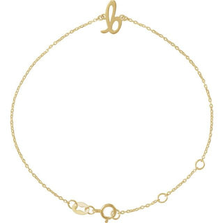 14K Yellow Initial B 6 1/2-7 1/2" Bracelet