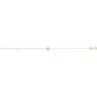 14K Yellow Initial I 6 1/2-7 1/2" Bracelet