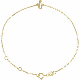 14K Yellow Initial I 6 1/2-7 1/2" Bracelet