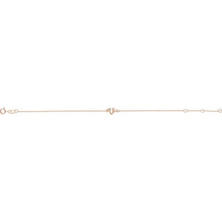 14K Rose Initial V 6 1/2-7 1/2" Bracelet