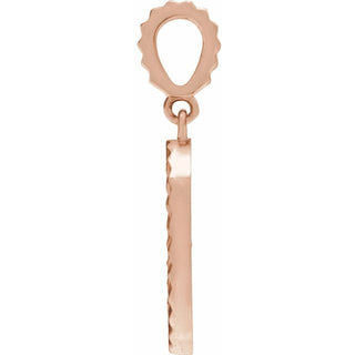 14K Rose Angel Wing Coin Pendant