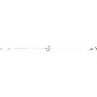 14K Rose Initial D 6 1/2-7 1/2" Bracelet
