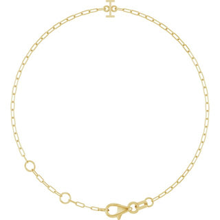 14K Yellow Sans Serif Initial I 6 1/2-7 1/2" Bracelet