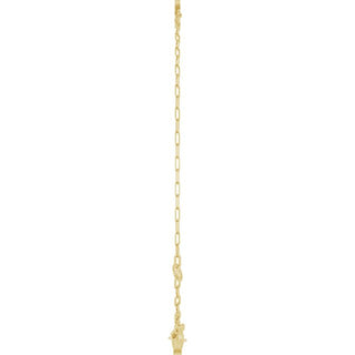 14K Yellow Sans Serif Initial W 6 1/2-7 1/2" Bracelet