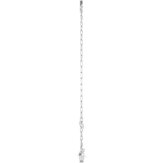 14K White Sans Serif Initial V 6 1/2-7 1/2" Bracelet