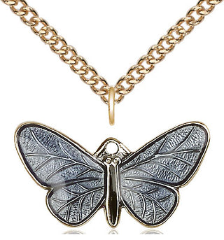 14kt Gold Filled Butterfly Medal Religious and Catholic Jewelry