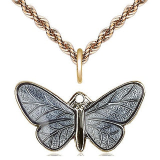14kt Gold Filled Butterfly Medal Religious and Catholic Jewelry