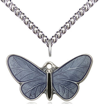 Sterling Silver Butterfly Medal Religious and Catholic Jewelry