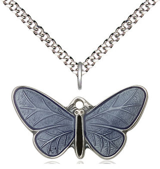 Sterling Silver Butterfly Medal Religious and Catholic Jewelry