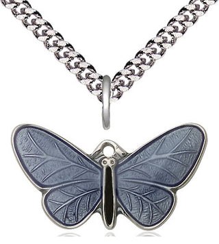 Sterling Silver Butterfly Medal Religious and Catholic Jewelry