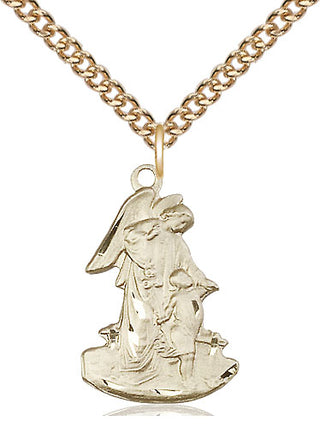14kt Gold Guardian Angel Medal