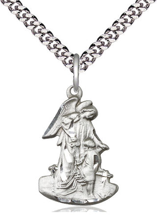 Sterling Silver Guardian Angel Medal Religious Jewelry