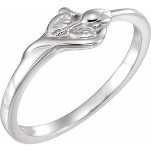 14K White Gold The Unblossomed Rose Ring