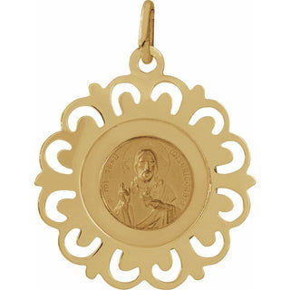 14K Yellow 18 mm Round Scapular Medal