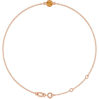 14K Rose Natural Citrine 6 1/2-7 1/2" Bracelet