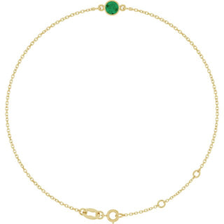 14K Yellow Natural Emerald 6 1/2-7 1/2" Bracelet