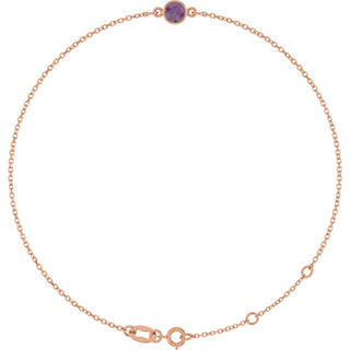 14K Rose Lab-Grown Alexandrite 6 1/2-7 1/2" Bracelet