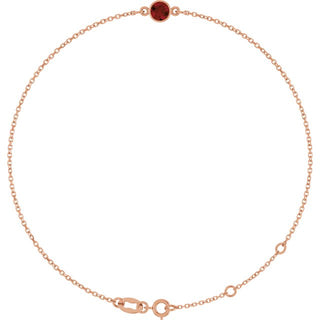 14K Rose Natural Mozambique Garnet 6 1/2-7 1/2" Bracelet